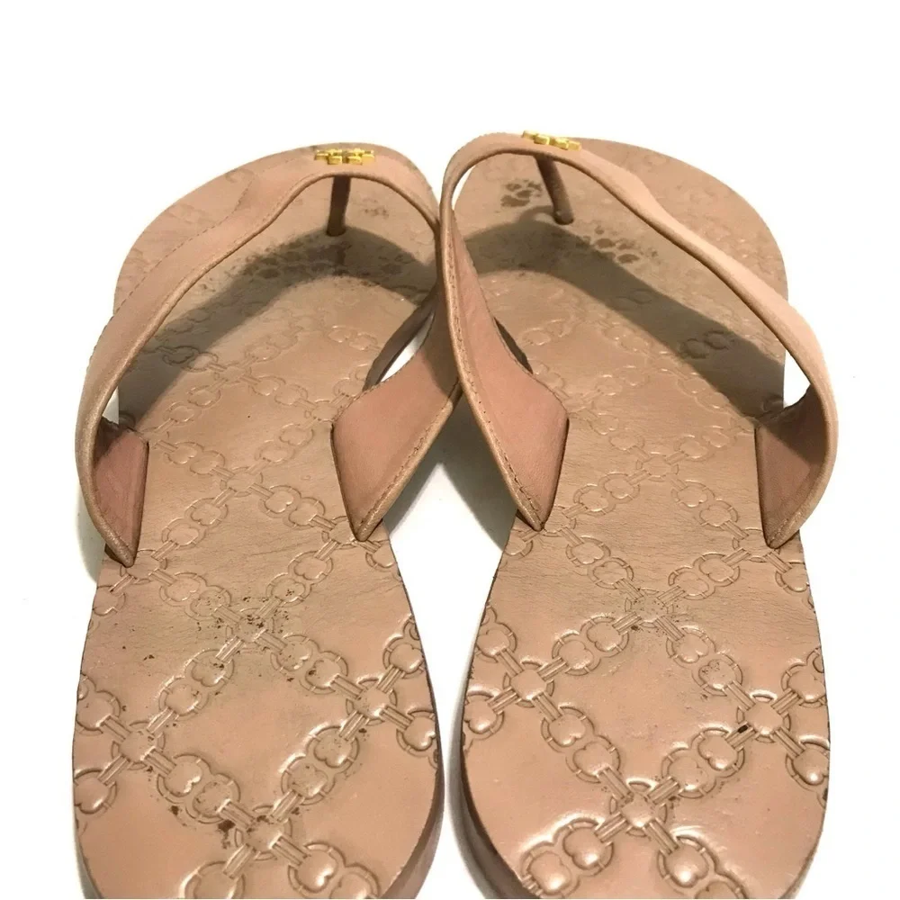 Tory Burch Leather Monroe Sandals in Blush Tan Size 9.5